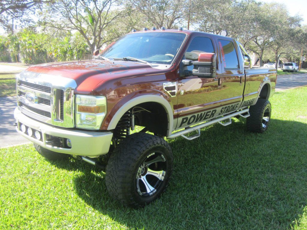 Lifted 2008 Ford F 350 King Ranch Crew Cab 6.4L