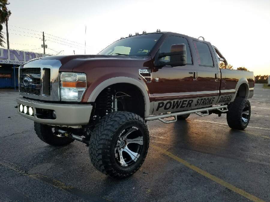 Lifted 2008 Ford F 350 King Ranch Crew Cab 6.4L