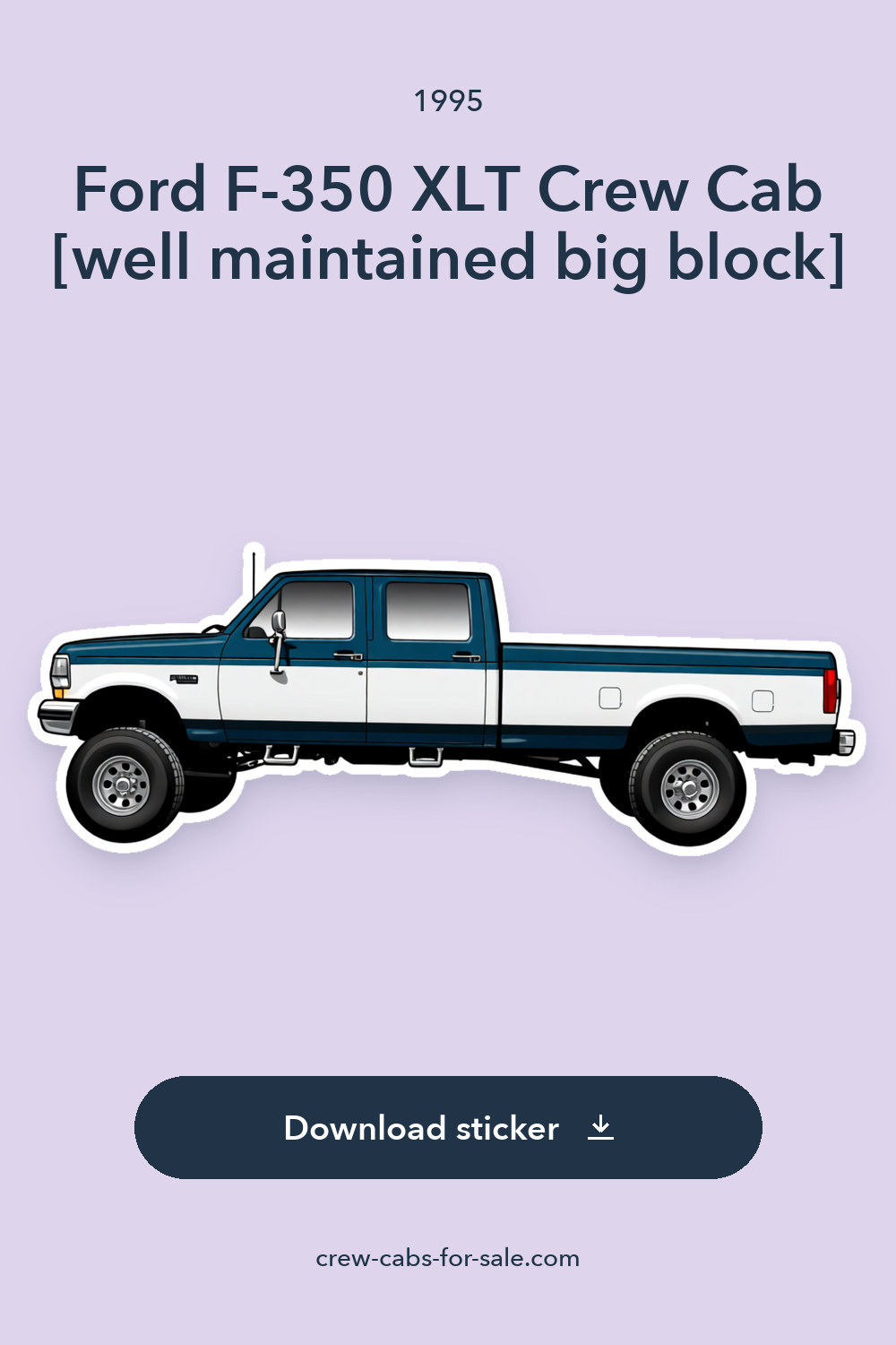 1995 Ford F-350 XLT Crew Cab [well maintained big block] sticker preview